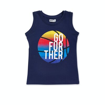 Navy blue knit tank top for boy Your game - KB04T308N1