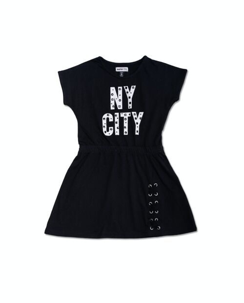 Vestido punto negro niña One day in NYC - KG04D604X1
