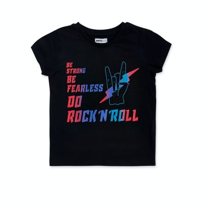 Schwarzes Strick-T-Shirt für Jungen Wild thing – KB04T604X1