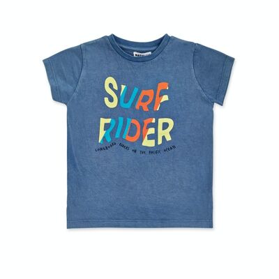 T-shirt in maglia blu da bambino Beach Days - KB04T403B3