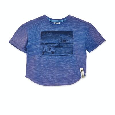 T-shirt blu in maglia per bambino The coast - KB04T204B1