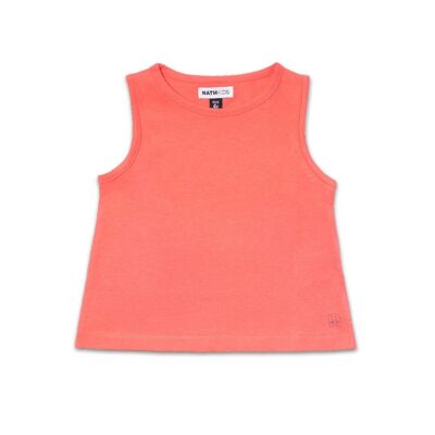 Red knit tank top for girl Basics Girl - KG04T207R2