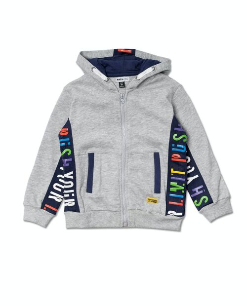 Sudadera abierta punto gris niño Your game - KB04S301G1