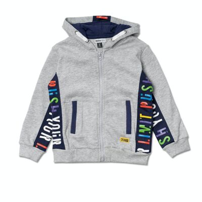 Sudadera abierta punto gris niño Your game - KB04S301G1