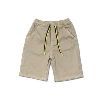 Flat beige Bermuda shorts for boy Desert trail - KB04H104E1