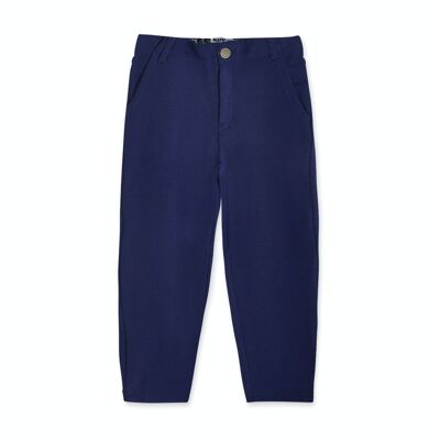 Long navy blue knitted trousers for boy The coast - KB04P201N1