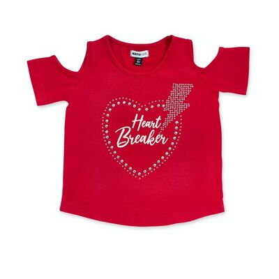 Rotes Strick-T-Shirt „Bad Influencer Girl“ – KG04T502R3