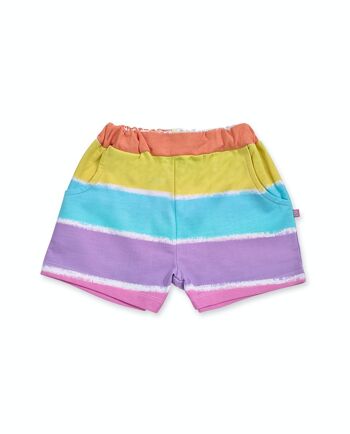 Short en maille rayée fille de plage Paradiso - KG04H302P1 1