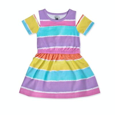 Striped knit dress for girl Paradiso beach - KG04D302P1