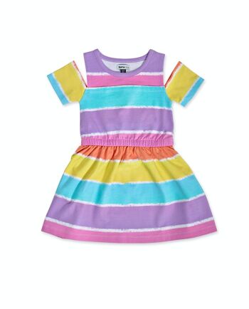 Robe maille rayée fille Paradiso beach - KG04D302P1 1