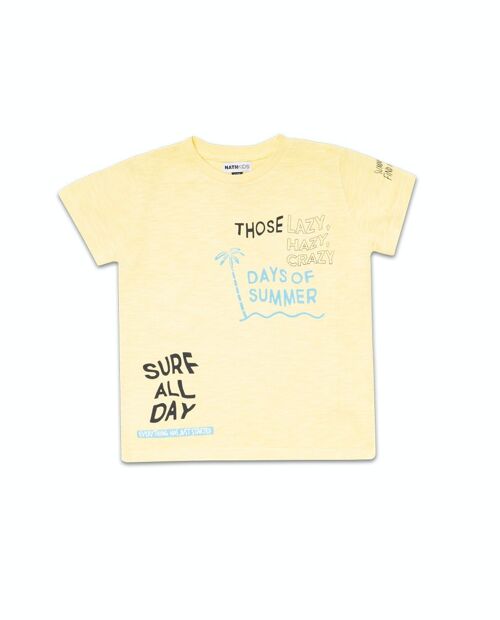 Camiseta punto amarillo niño Beach Days - KB04T406Y4