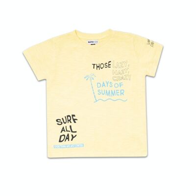 Beach Days yellow knit t-shirt for boy - KB04T406Y4