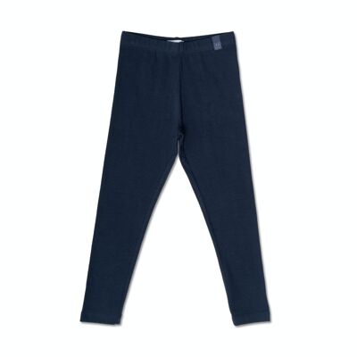 Long navy blue knitted leggings for girl Basics Girl - KG04L505N3