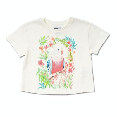 T-shirt bianca in maglia da bambina Oasis - KG04T204W1