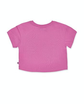 T-shirt rose en maille pour fille Paradiso beach - KG04T304P1 2
