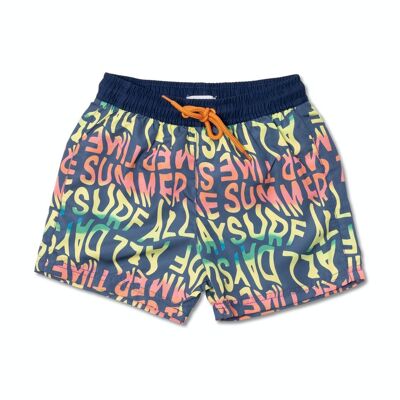 Blue print bermuda shorts for boy Beach Days - KB04W402N2