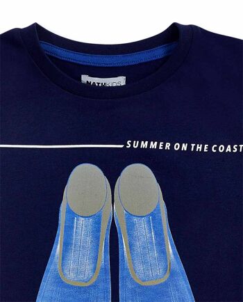T-shirt bleu marine en maille pour garçon The coast - KB04T205N1 3