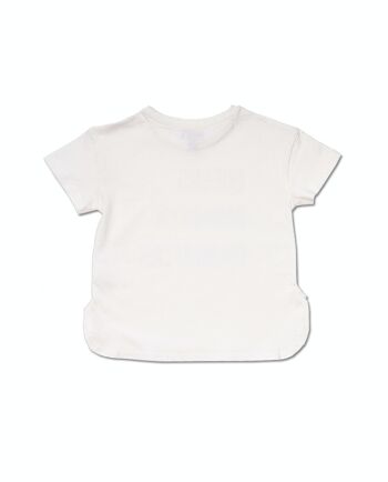 T-shirt blanc en maille pour fille One day in NYC - KG04T605W1 2