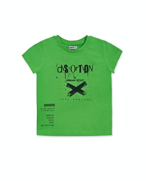 Camiseta punto verde niño Urban Activist - KB04T506V4