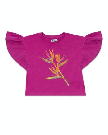 T-shirt maille violet fille Full Bloom - KG04T402F2 1