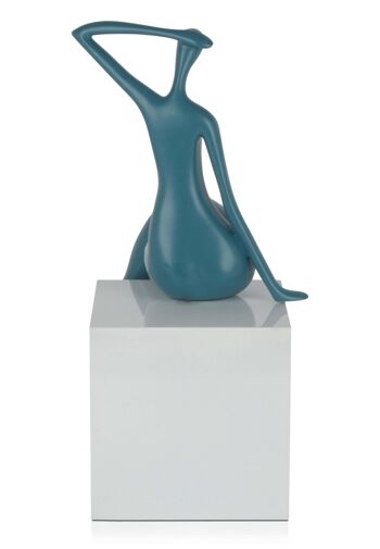 ADM - Sculpture en résine 'Petite attente' - Couleur sarcelle - 38 x 21 x 17 cm 4