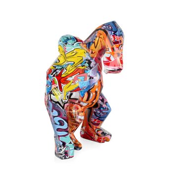 ADM - Sculpture Résine 'Angry King Kong' - Couleur Graffiti - 30 x 20 x 18 cm 2