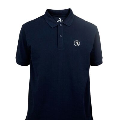 Polo ricamata cerchio pellicano blu navy