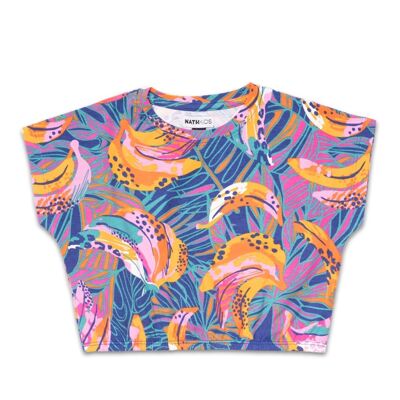 T-shirt da bambina in jersey stampato Full Bloom - KG04T401N3