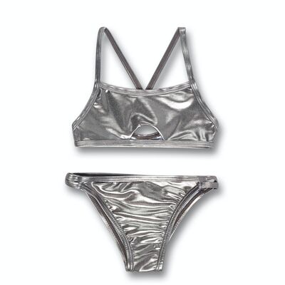 Bikini argento metallizzato per bambina One day in NYC - KG04W601A1