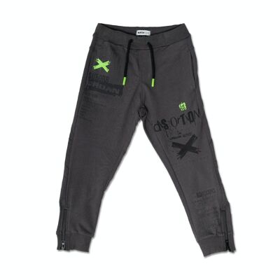 Long gray knit trousers for boy Urban Activist - KB04P501G3