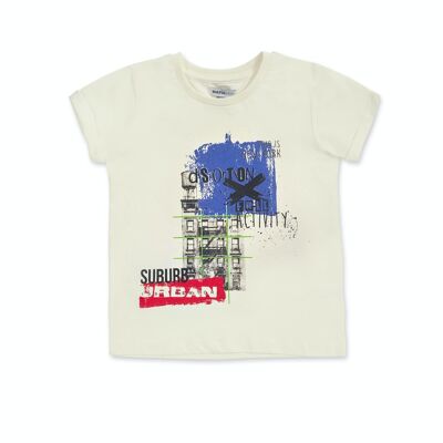 T-shirt bianca in maglia per bambino Urban Activist - KB04T503W1