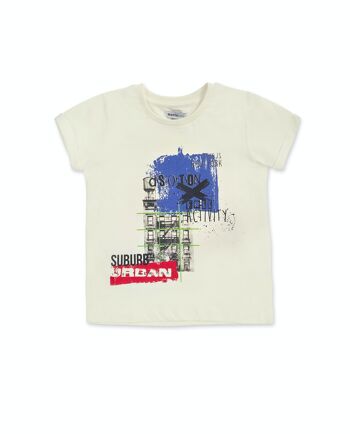 T-shirt tricot blanc garçon Urban Activist - KB04T503W1 1