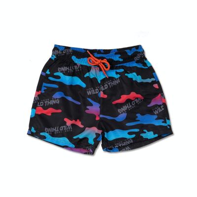 Black printed bermuda shorts for boy Wild thing - KB04W601X1