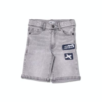Flat gray Bermuda shorts for boy Urban Activist - KB04H501T2