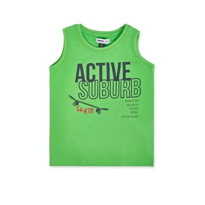 Grünes Jersey-Tanktop für Jungen Urban Activist – KB04T508V4