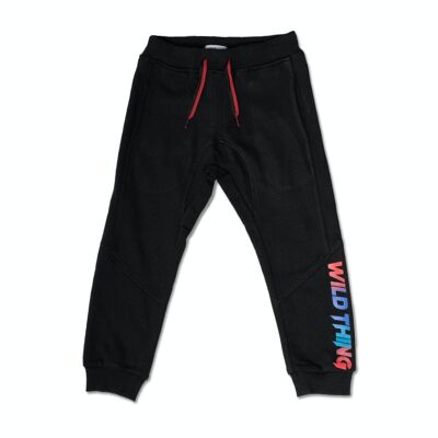 Long black knitted trousers for boy Wild thing - KB04P601X1
