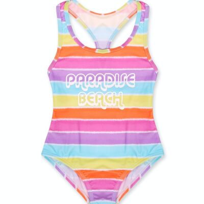 Costume da bagno a righe per bambina Paradiso beach - KG04W301P1