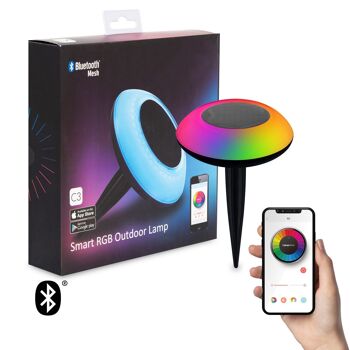 Ledkia Balise Solaire Extérieure LED RGBW avec Piquet pour Smartphone Bluetooth Contrôle RGBW 1