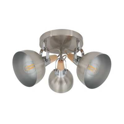 Ledkia Lámpara de Techo Circular Orientable Aluminio 3 Focos Plata Emer