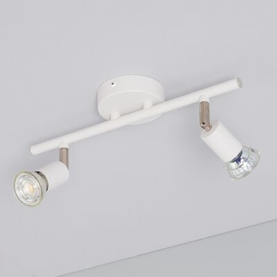 Ledkia Adjustable Ceiling Lamp Aluminum Oasis 2 Spotlights White White