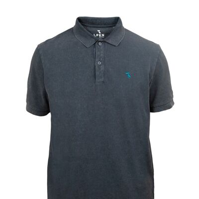 Embroidered pelican gray vintage polo shirt