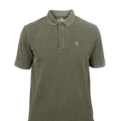 Polo vintage vert pélican brodé