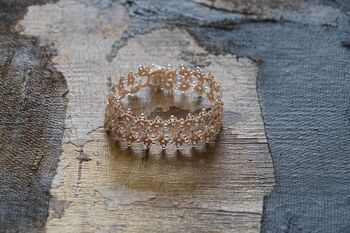 Bracelet en textile "HUSNU", ivoire 1