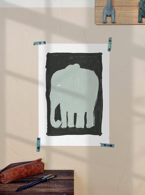 Ilustración Elefante Azul