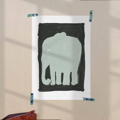 Blaue Elefant-Illustration