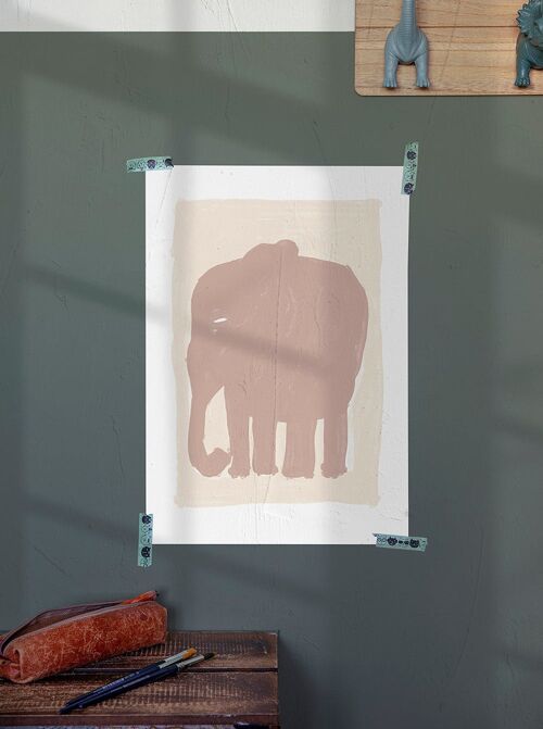 Ilustración Elefante Rosa