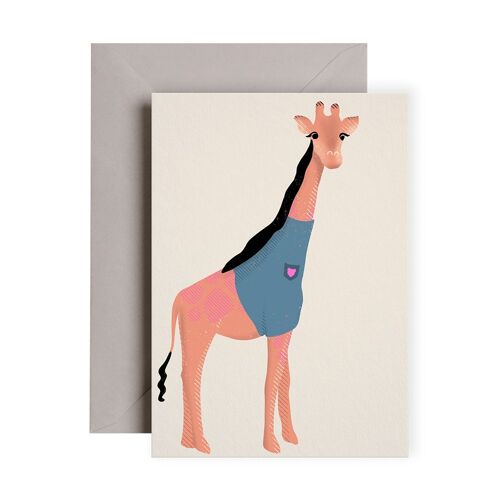 GIRAFFE WITH BLUE TOP CARD