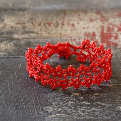 Bracelet en textile "HUSNU", rouge