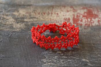 Bracelet en textile "HUSNU", rouge 1