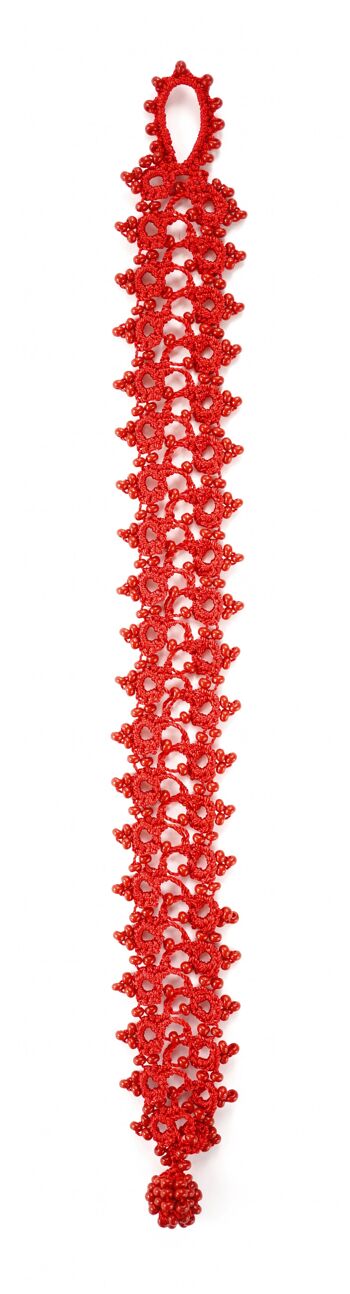 Bracelet en textile "HUSNU", rouge 5